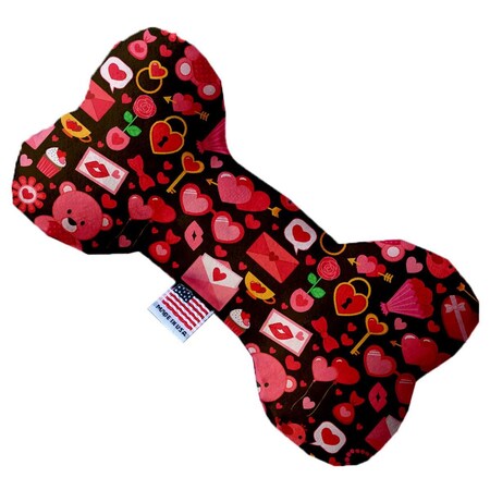 Mirage Pet Products Valentines Day Bears Stuffing Free 8 in. Bone Dog Toy 1373-SFTYBN8